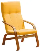 RO - 09 křeslo čalouněné koženkou Oto, dřevěné OTO T 5 - koženka žluto-oranžová